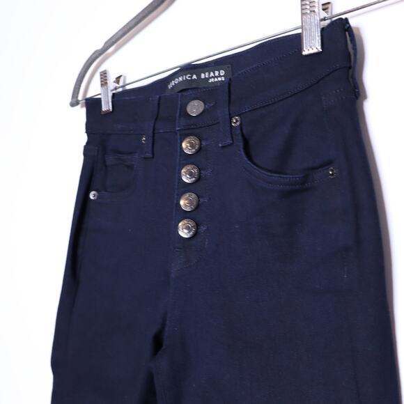 VERONICA BEARD Debbie Ankle Skinny High Rise Jean Dark Wash Button Fly Womens 24 - Picture 5 of 15